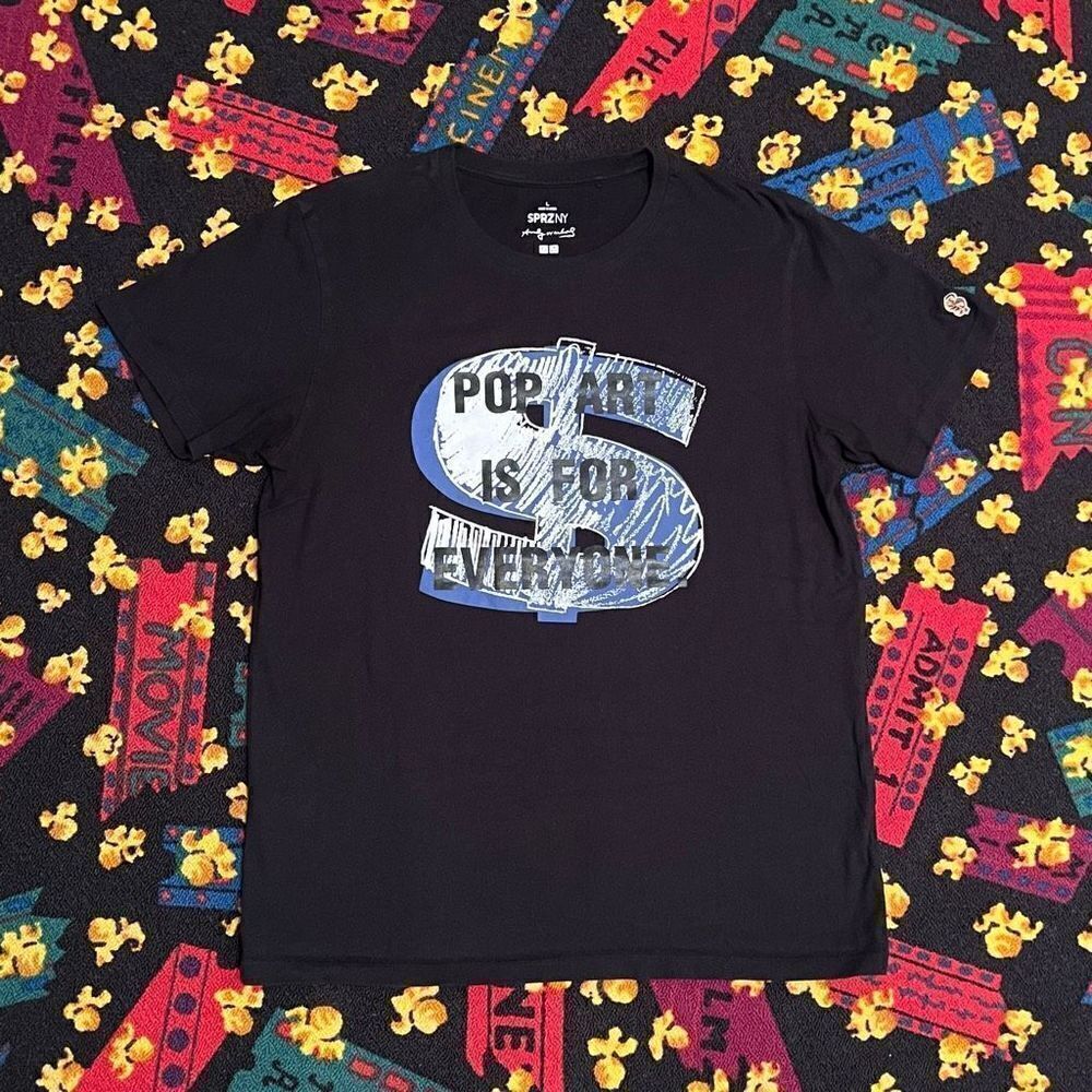 Mens UNIQLO x Andy Warhol Front & Back Graphic Tee Shirt / Size L